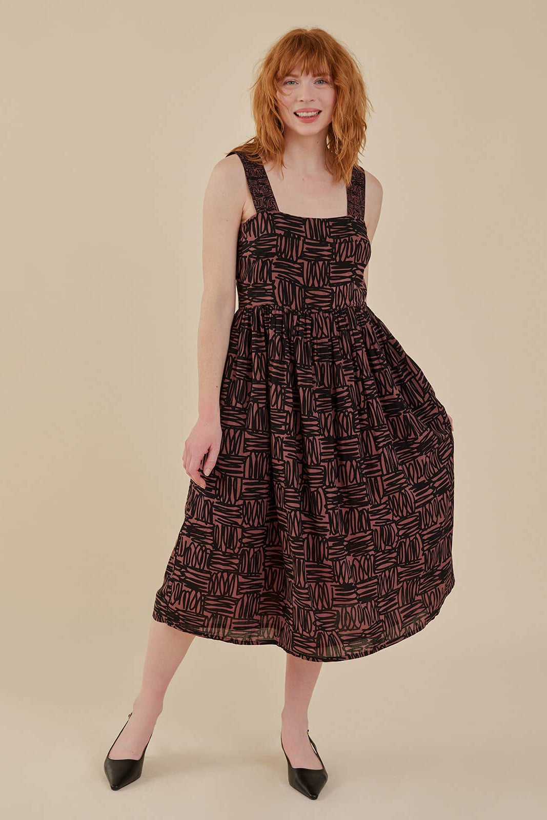 Nikita Wide Strap Dress | Mocha Scribbles
