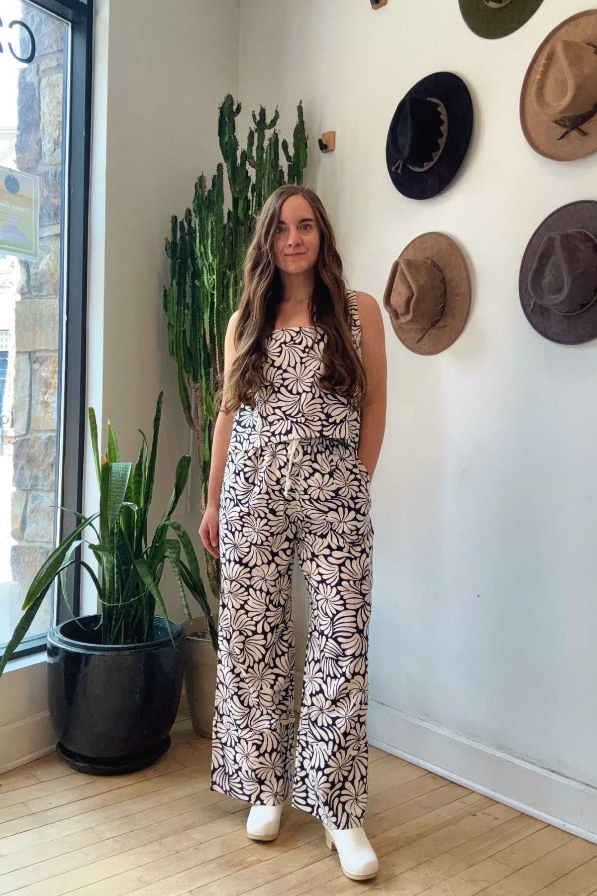 Big Hem Drawstring Pant | Navy Squiggle