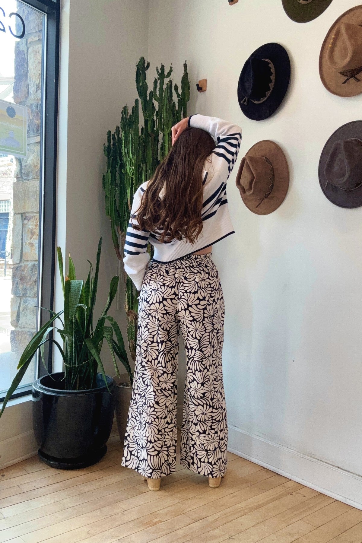 Big Hem Drawstring Pant | Navy Squiggle