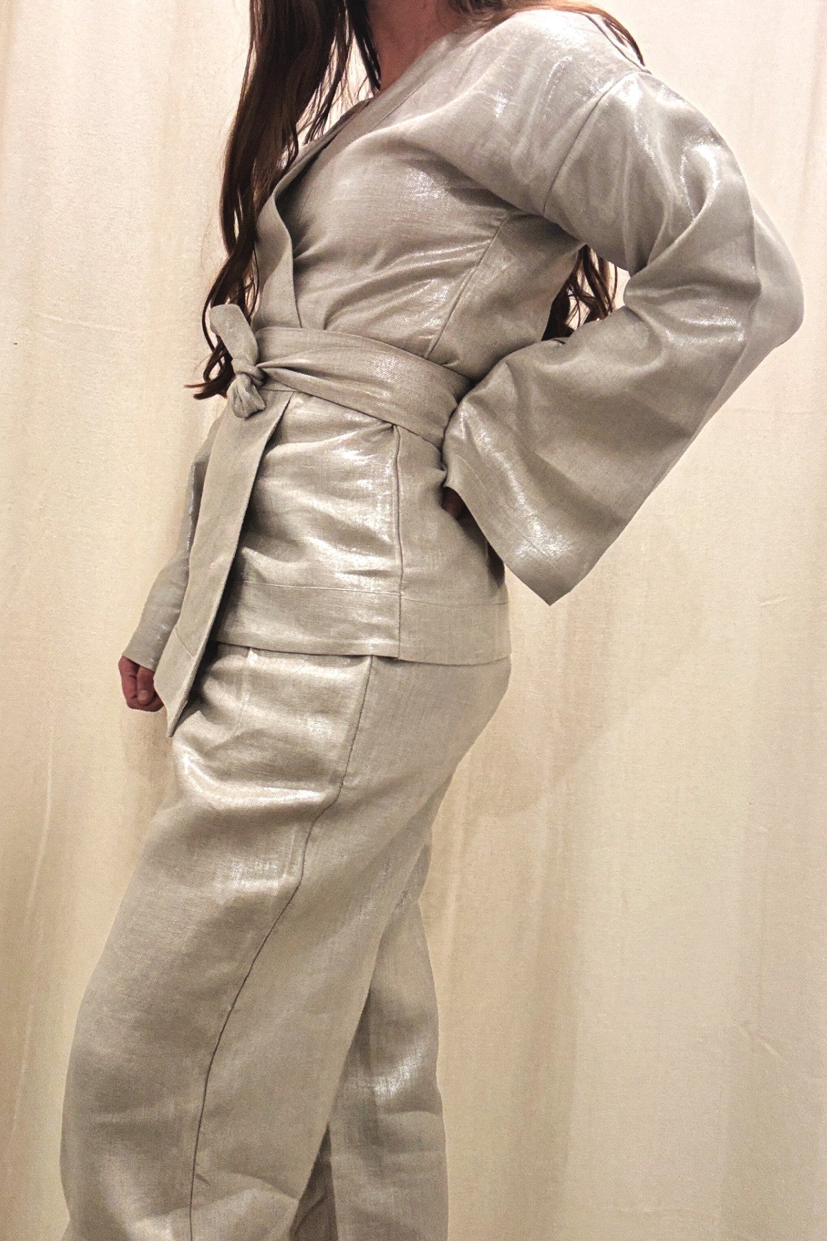 Kimono Wrap Top | Champagne Shimmer Twill