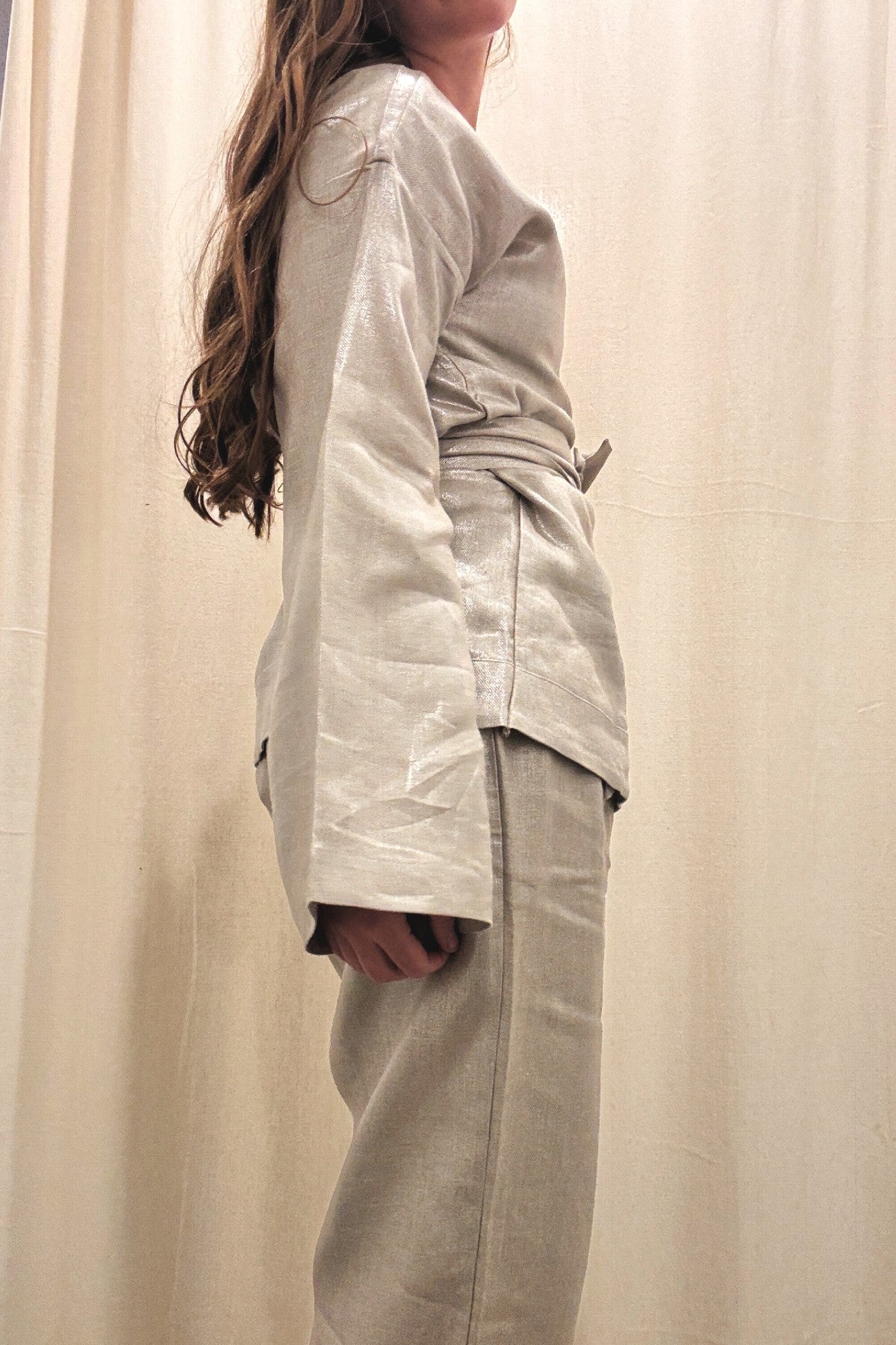 Kimono Wrap Top | Champagne Shimmer Twill