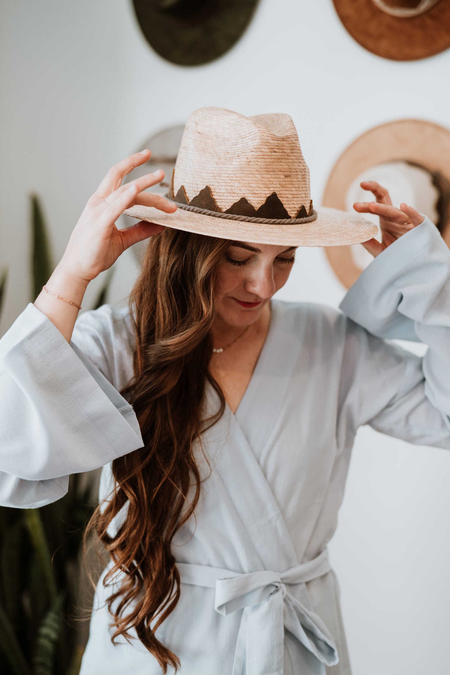 Long Sleeve Wrap Top | Baby Blue Gauze