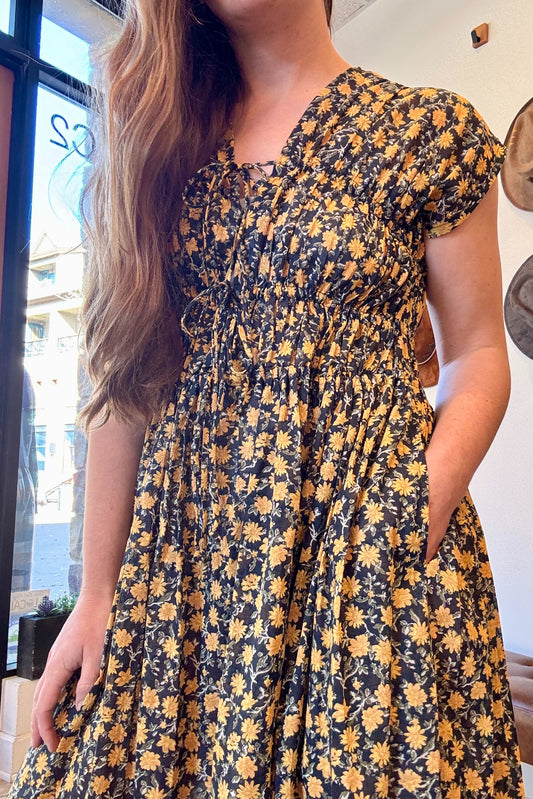 3-Tier Bias Cut Dress | Autumn Floral Deadstock