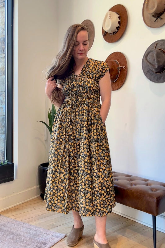 3-Tier Bias Cut Dress | Autumn Floral Deadstock