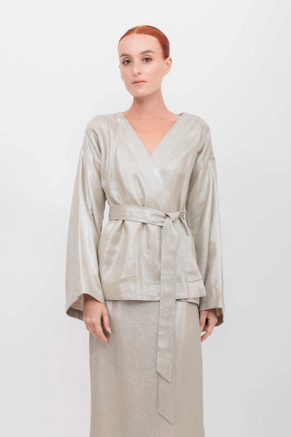 Kimono Wrap Top | Champagne Shimmer Twill