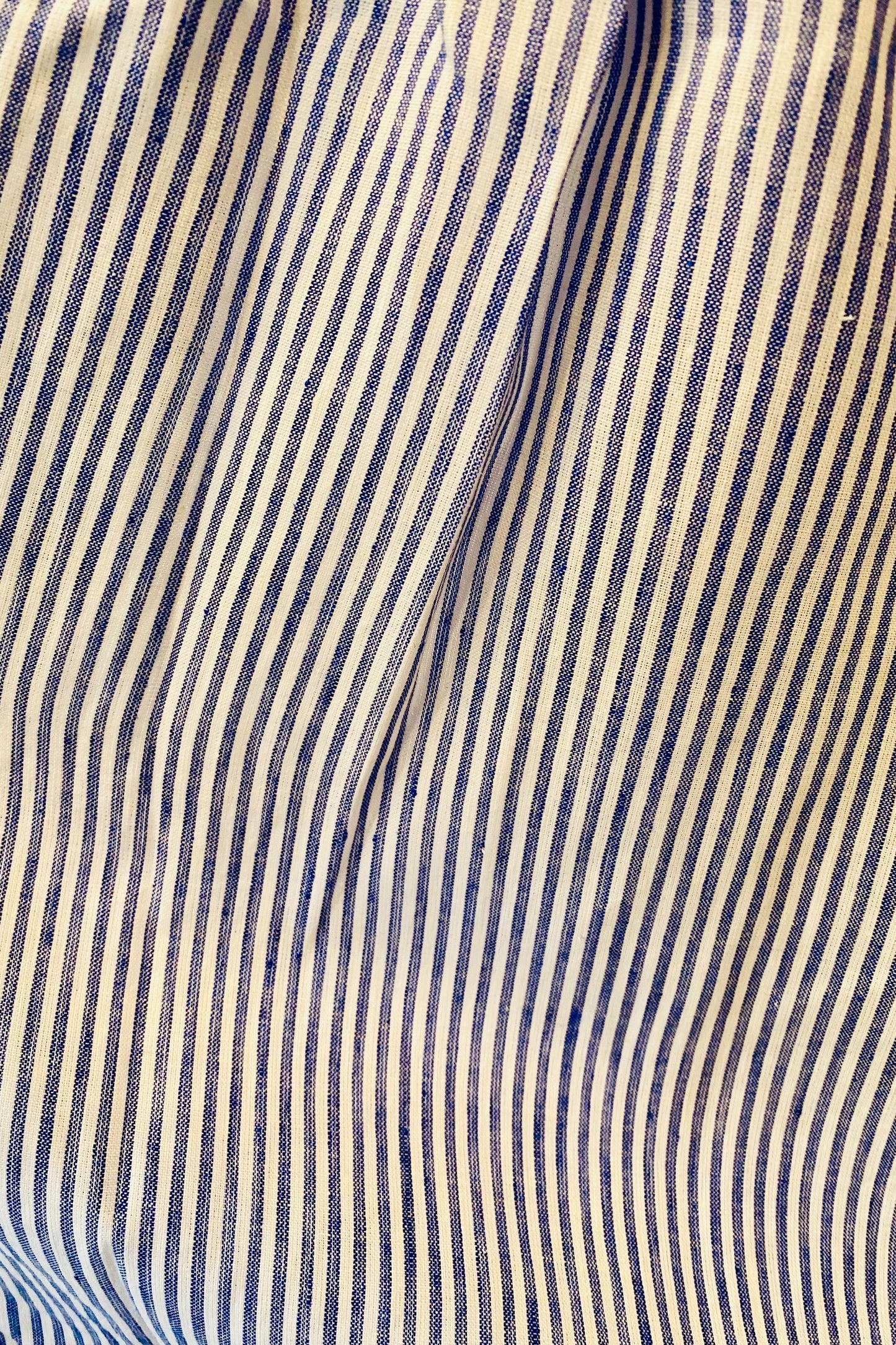Shirred Tube Midi Dress | Navy Stripe
