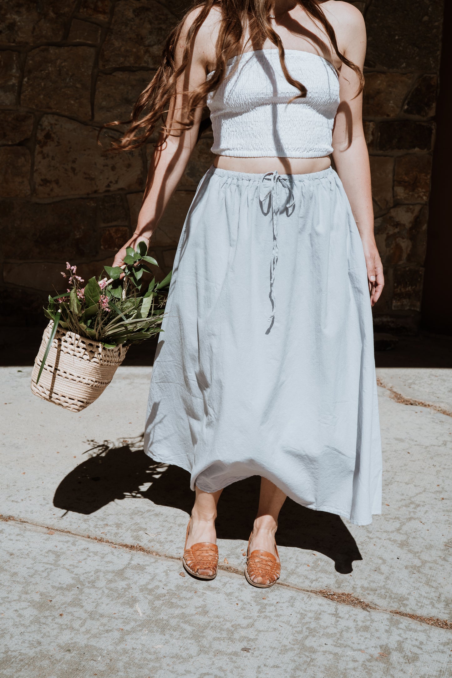 Shirred Tube Top | Deadstock White Linen