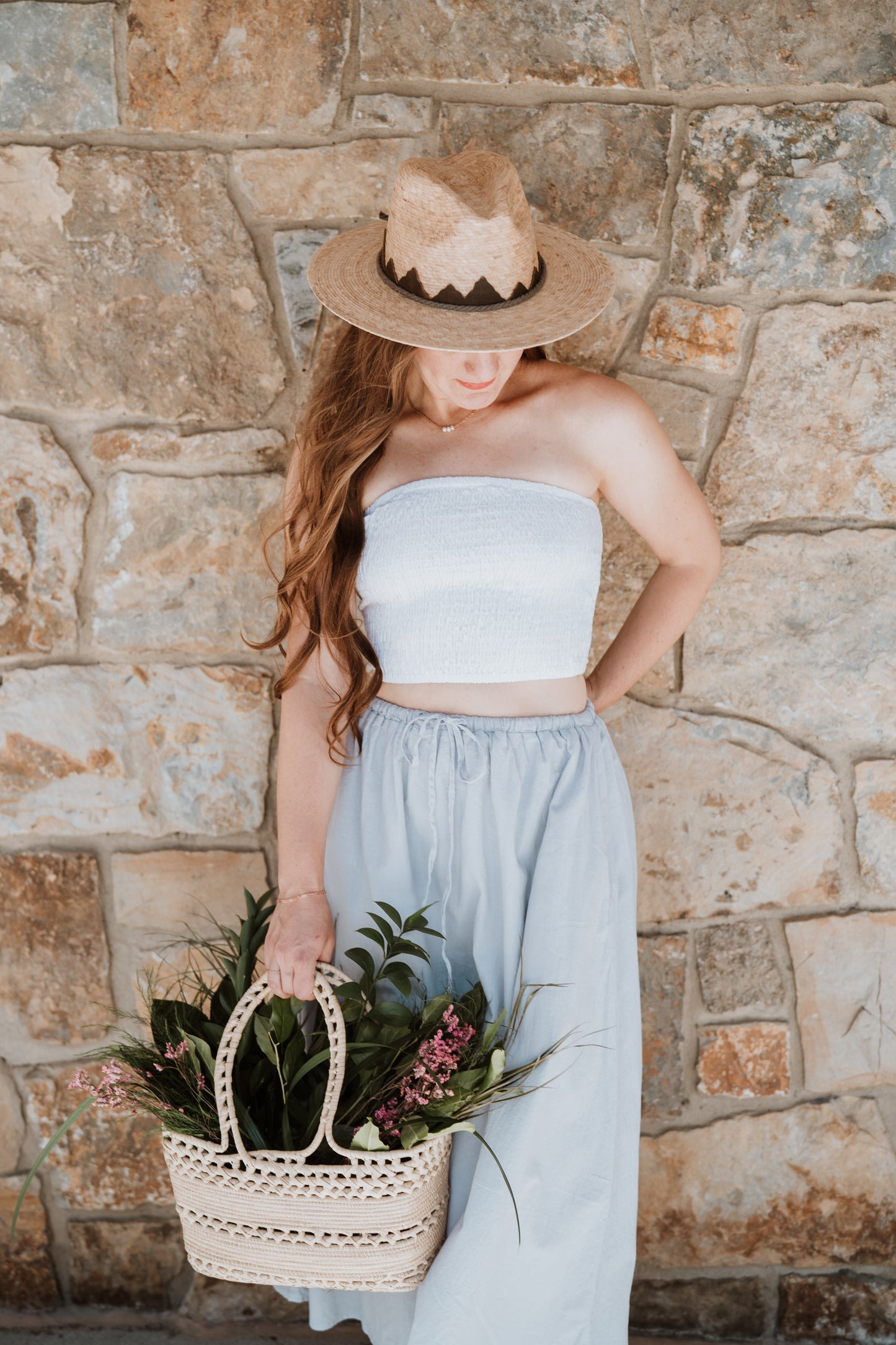 Shirred Tube Top | Deadstock White Linen