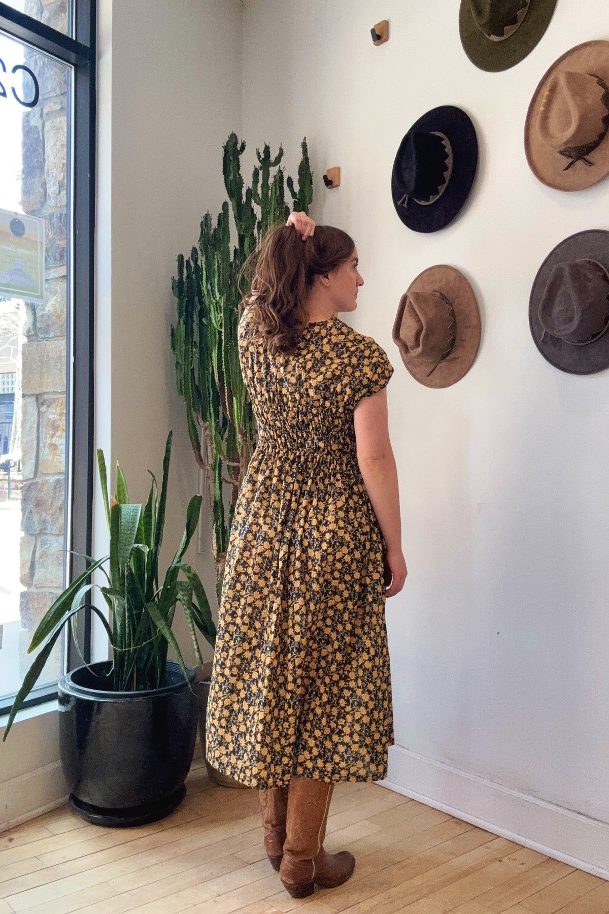 3-Tier Gathered Waist Dress | Floral Cotton