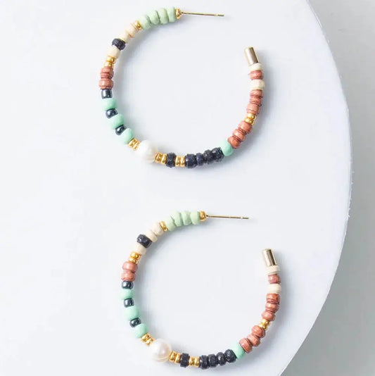 Kindred Hoops | Paper Beads + Brass