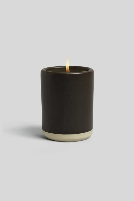 NORDEN GOODS Made in California Handthrown Ceramic Coconut and Apricot Wax Sustainable Organic Candle Oakmoss Pine Wood Smoke Big Sur Fragrance