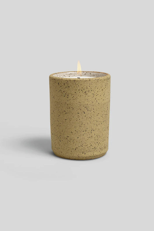 NORDEN GOODS Made in California Handthrown Ceramic Coconut and Apricot Wax Sustainable Organic Candle Hinoki and Eucalyptus Joshua Tree Scent