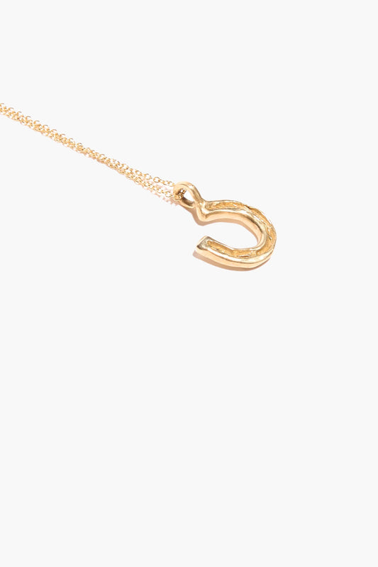 Horseshoe Necklace | Recycled Brass + Goldfill