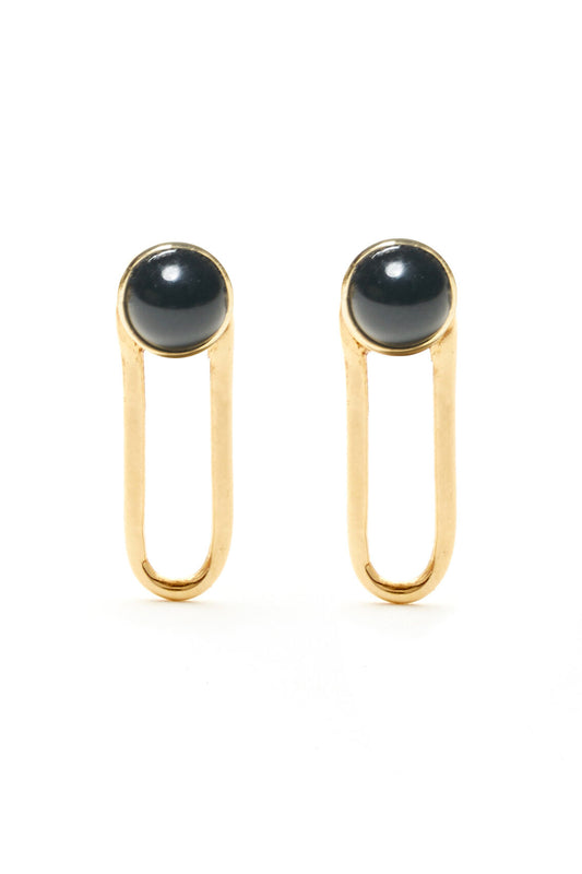 ODETTE_NY_Aura_Black_Onyx_Stud_Earrings_with_Brass_Mini_Drop_Handmade_in_USA