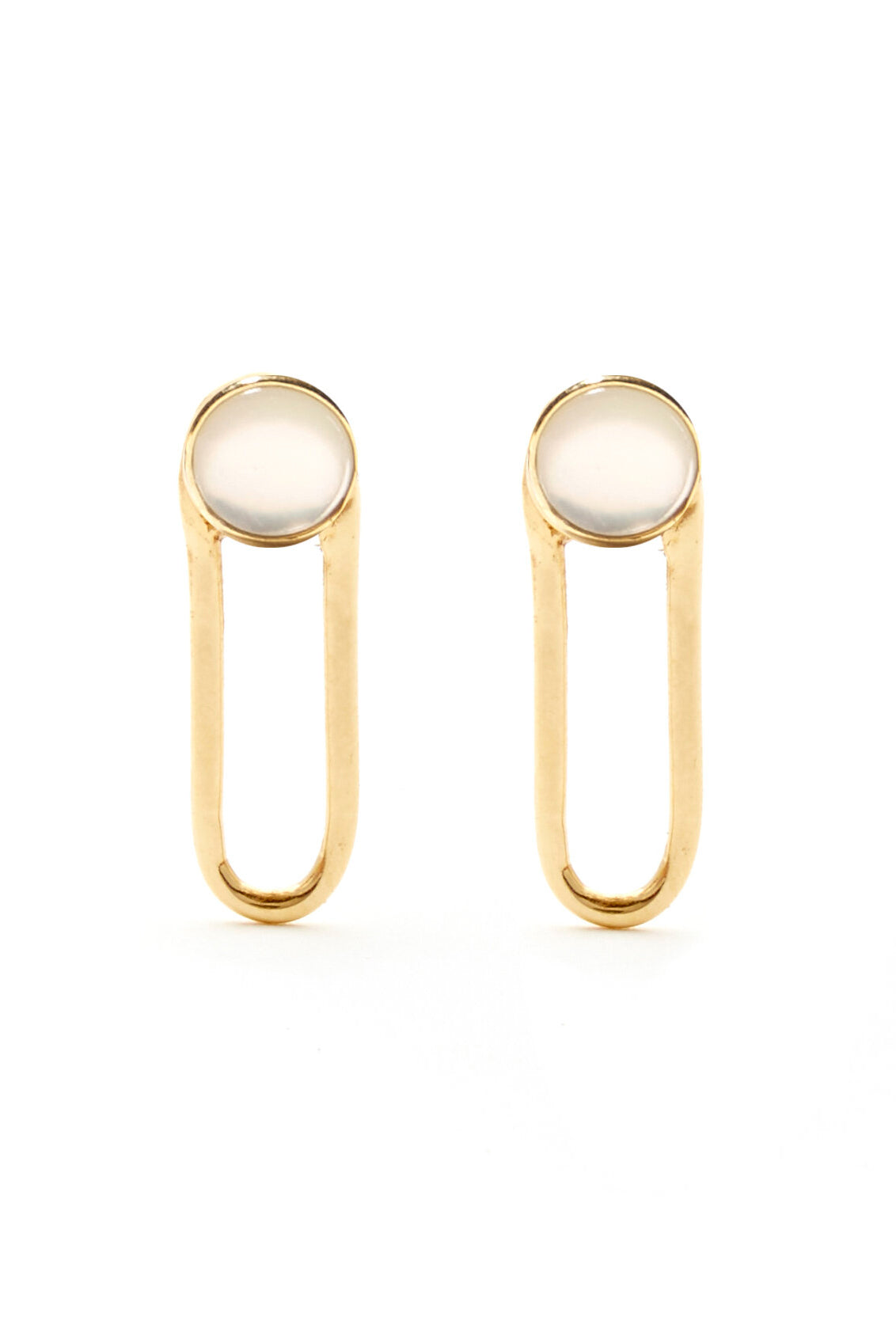 ODETTE_NY_Aura_Mother_of_Pearl_Stud_Earrings_with_Brass_Mini_Drop_Handmade_in_USA