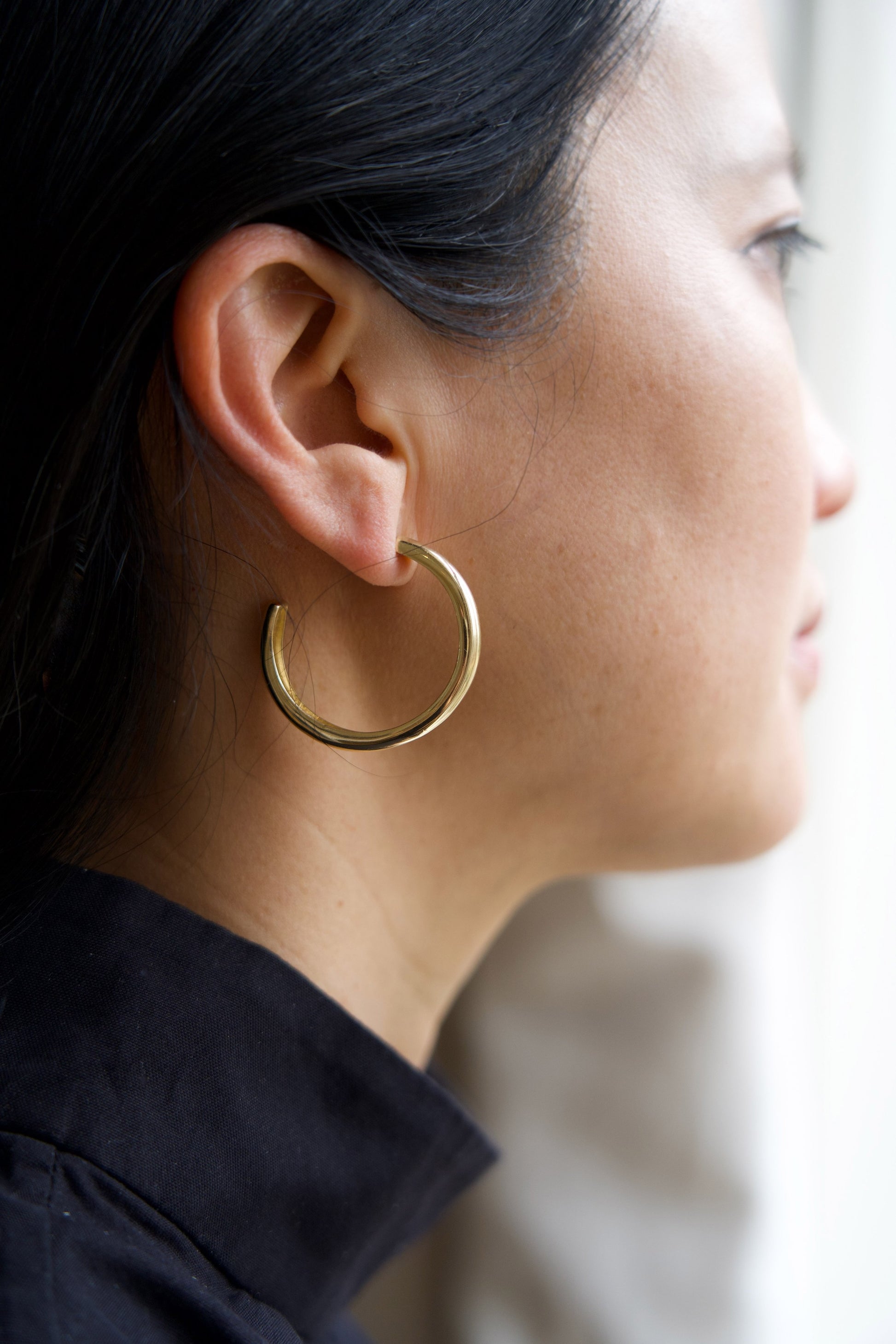 ODETTE_NY_Classic_Minimal_Gold_Bon_Hoop_Recycled_Brass_Handmade_in_USA