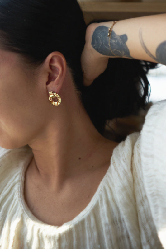 ODETTE_NY_Helios_Grecian_Style_Pendant_Earring_Gold_Recycled_Brass_Handmade_in_USA