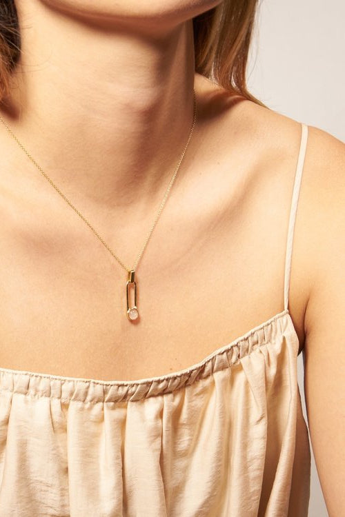 ODETTE_NY_Aura_Minimal_Pendant_Necklace_Rose_Quartz_Accent_on_GOLDFILL_CHAIN_Handmade_in_USA_Jewelry