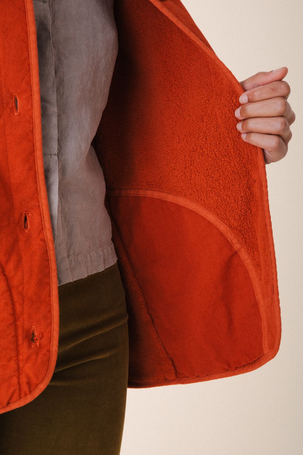 Diamond Fleece Car Coat | Henna Organic