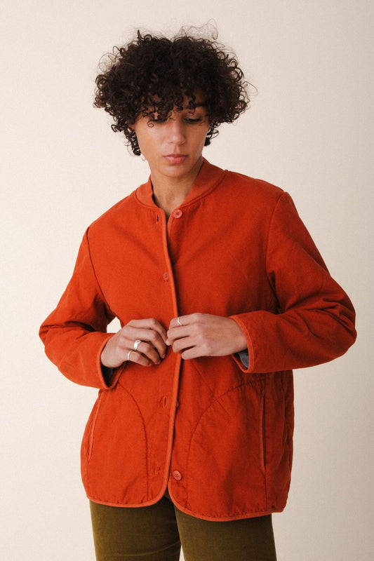 Diamond Fleece Car Coat | Henna Organic