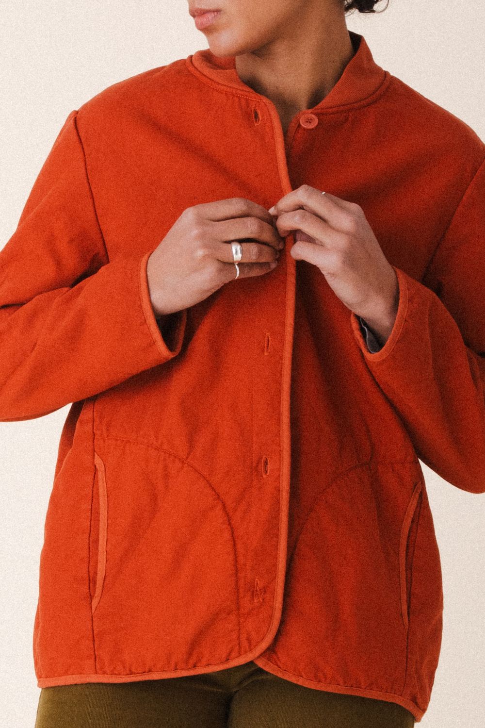 Diamond Fleece Car Coat | Henna Organic
