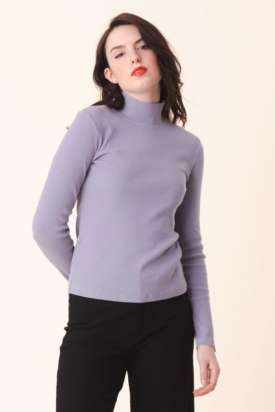 Long Sleeve Mockneck | Silver Organic