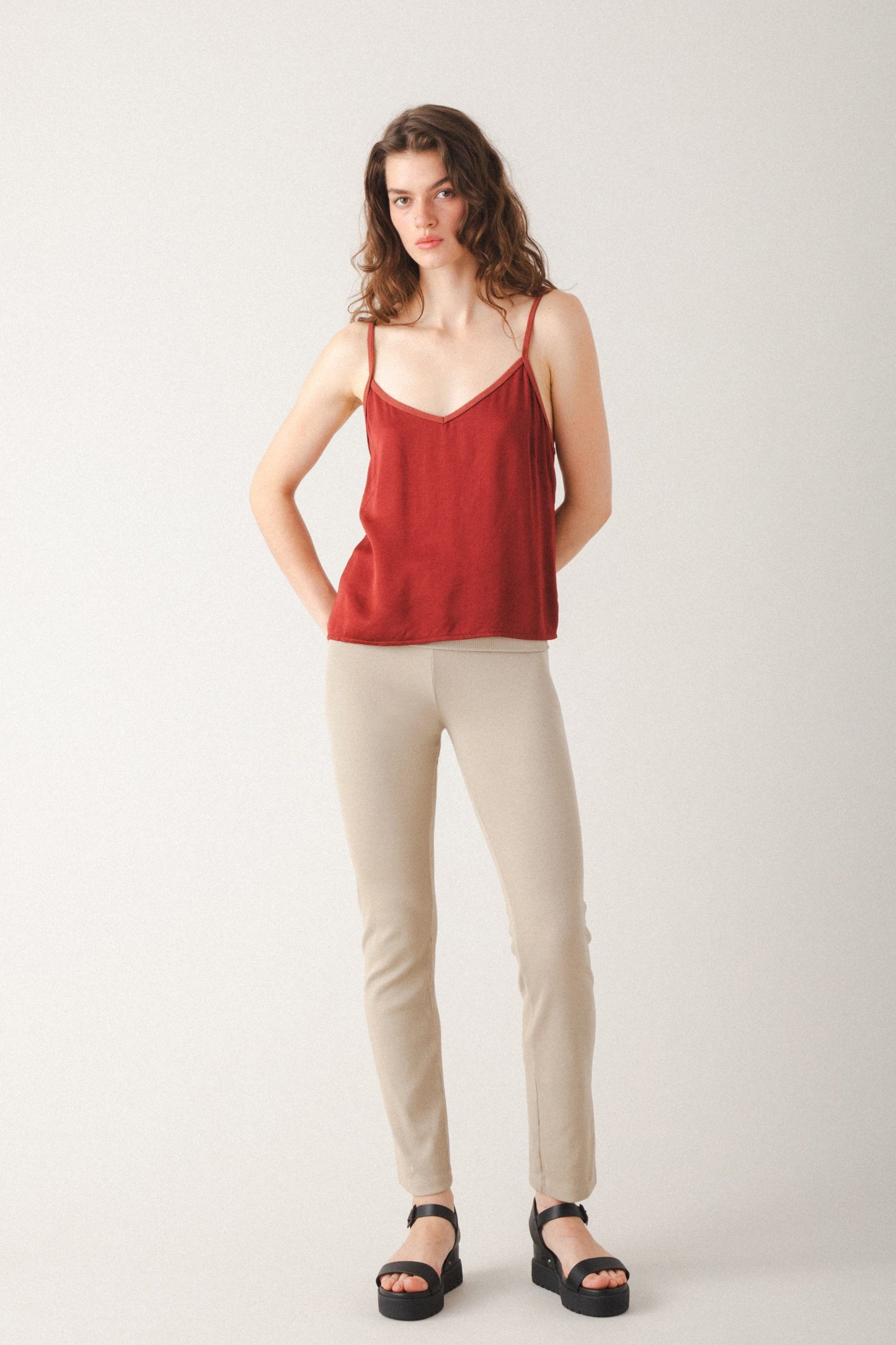 Shine On Camisole | Brick Satin
