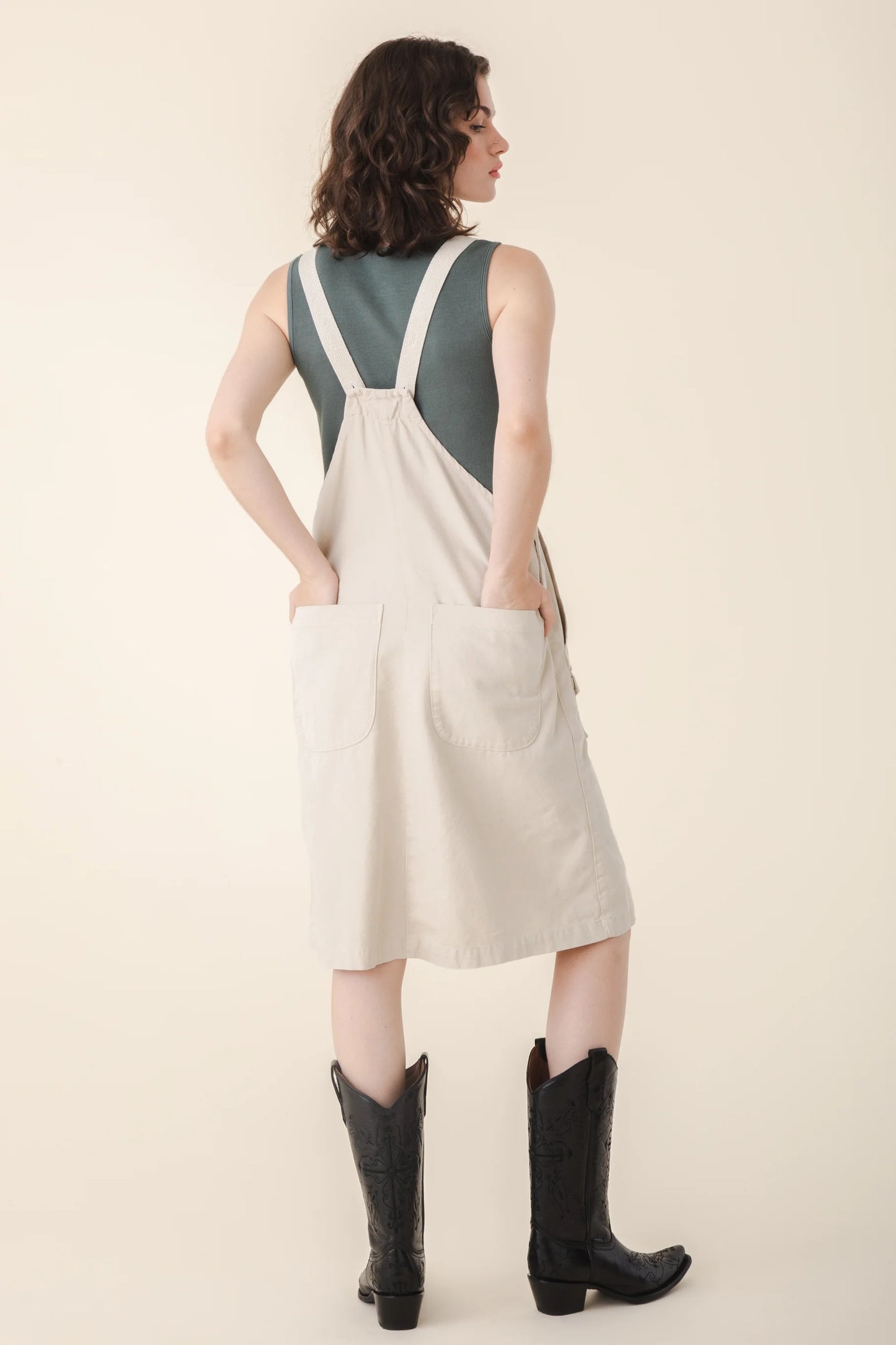 Canvas Overall Dress | Oyster Organic