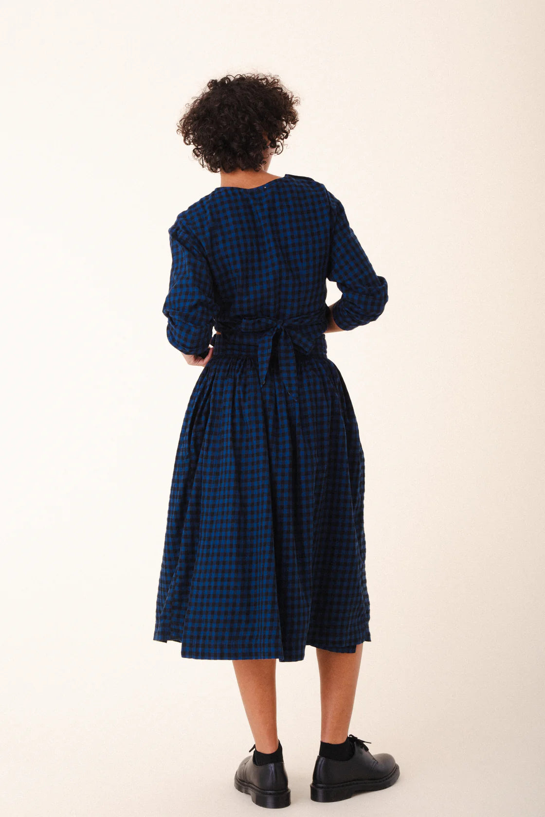 Interval Wrap Skirt | Blue Mini Check