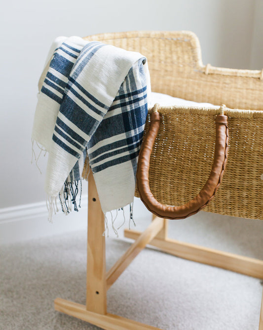 Cabin Hatch Cotton Throw Blanket | Natural Plaid
