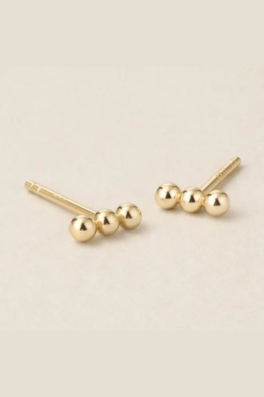Lily Dot Bar Studs | Gold Fill