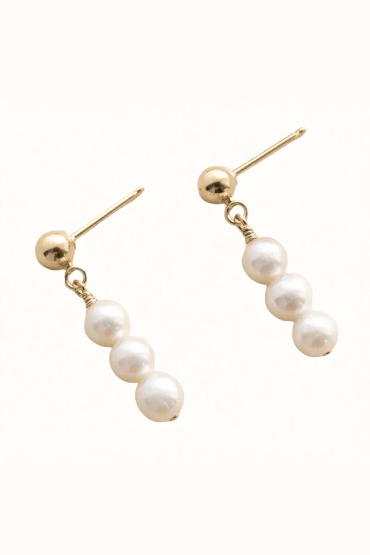 Pearl Trio Earring | Gold Fill