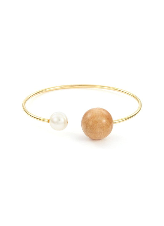 Pearl Point Bracelet | Pine Wood + Brass