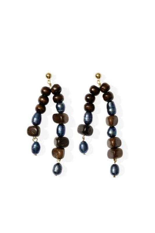 Blue Pearl Arc Earring | Robles Wood