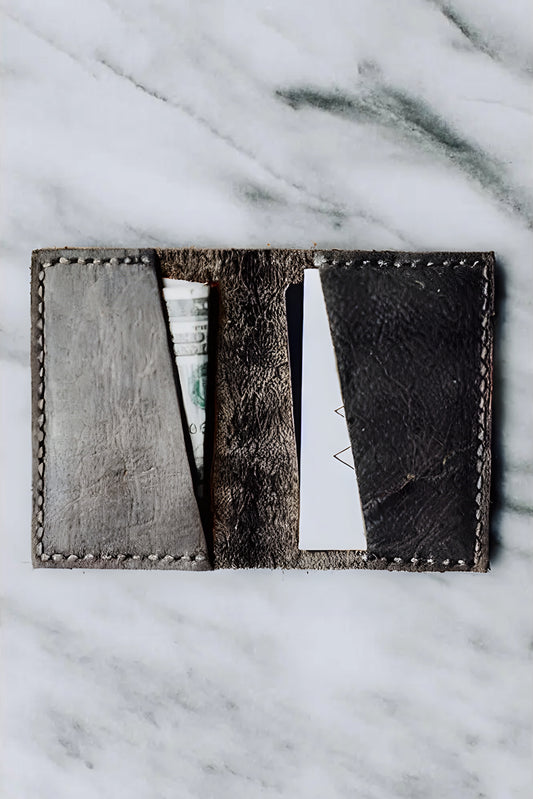 Half Fold Wallet | Pebbled Black