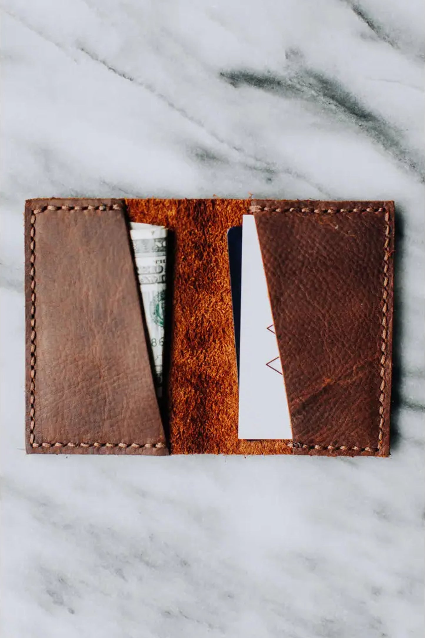 Half Fold Wallet | Pebbled Brown