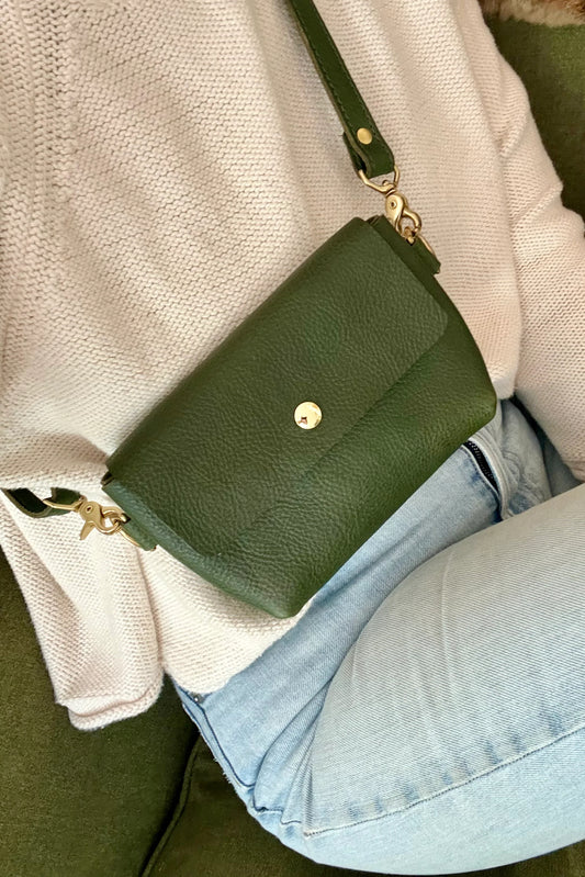 The Sling Bag | Pebbled Emerald