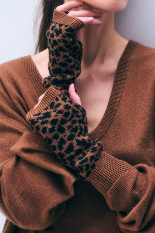 Cashmere Handwarmer | Leopard