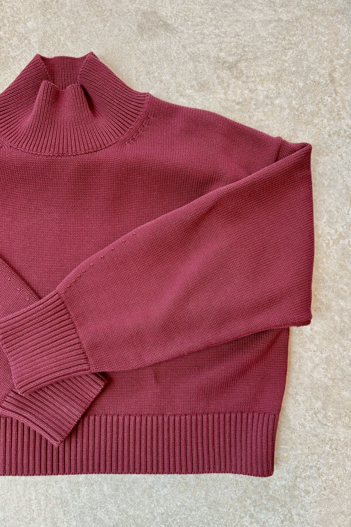 Cropped Standneck Sweater | Mulberry Organic