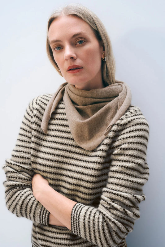 Cashmere Neckerchief | Taupe Heather