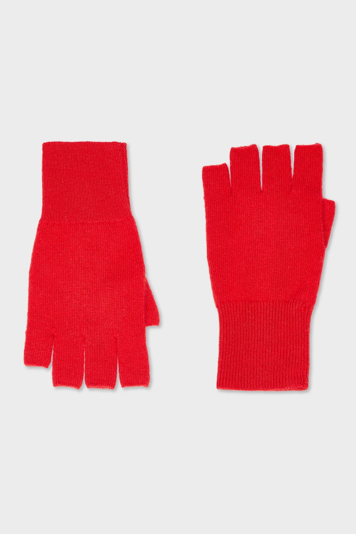 WHITE AND WARREN _ Cashmere Fingerless Gloves in Crimson Red