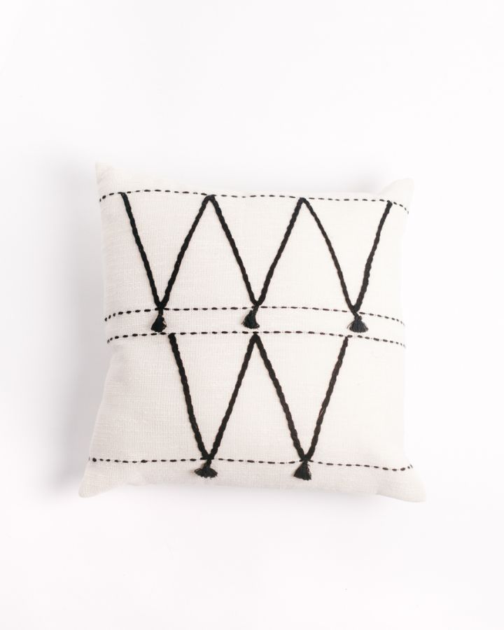 18" Atlas Throw Pillow Cover | Embroidered Cotton