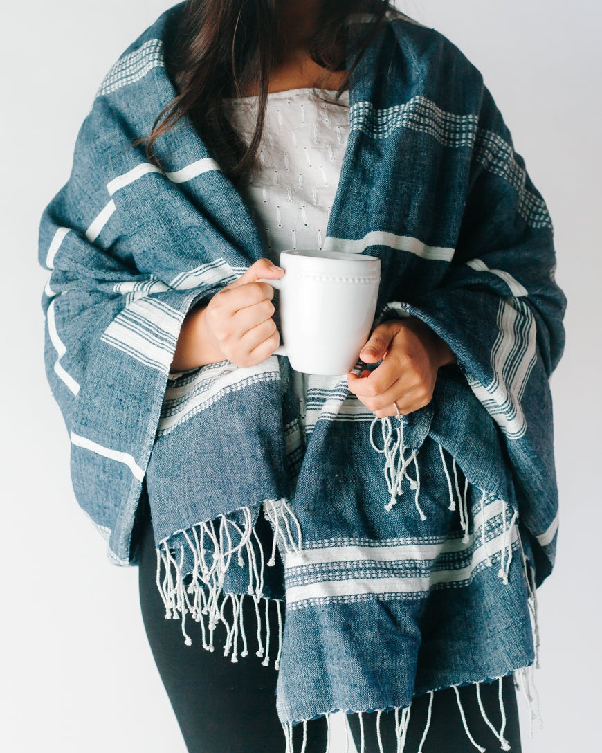 Aden Cotton Throw Blanket | Handspun Cotton