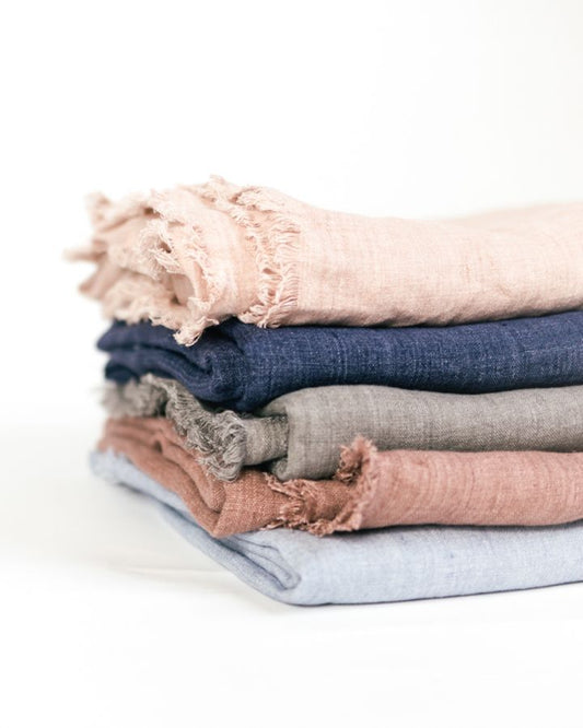 Stone Washed Throw Blanket | Belgian Linen