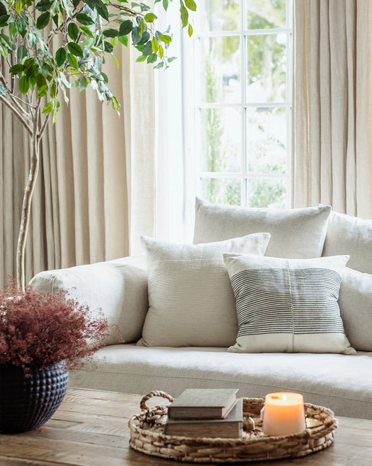 18" Riviera Throw Pillow | Handspun Cotton