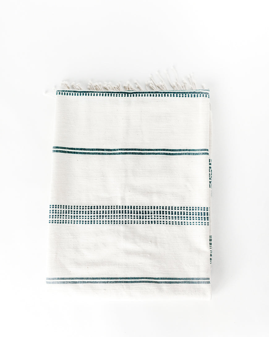 Aden Striped Throw Blanket | Handspun Cotton