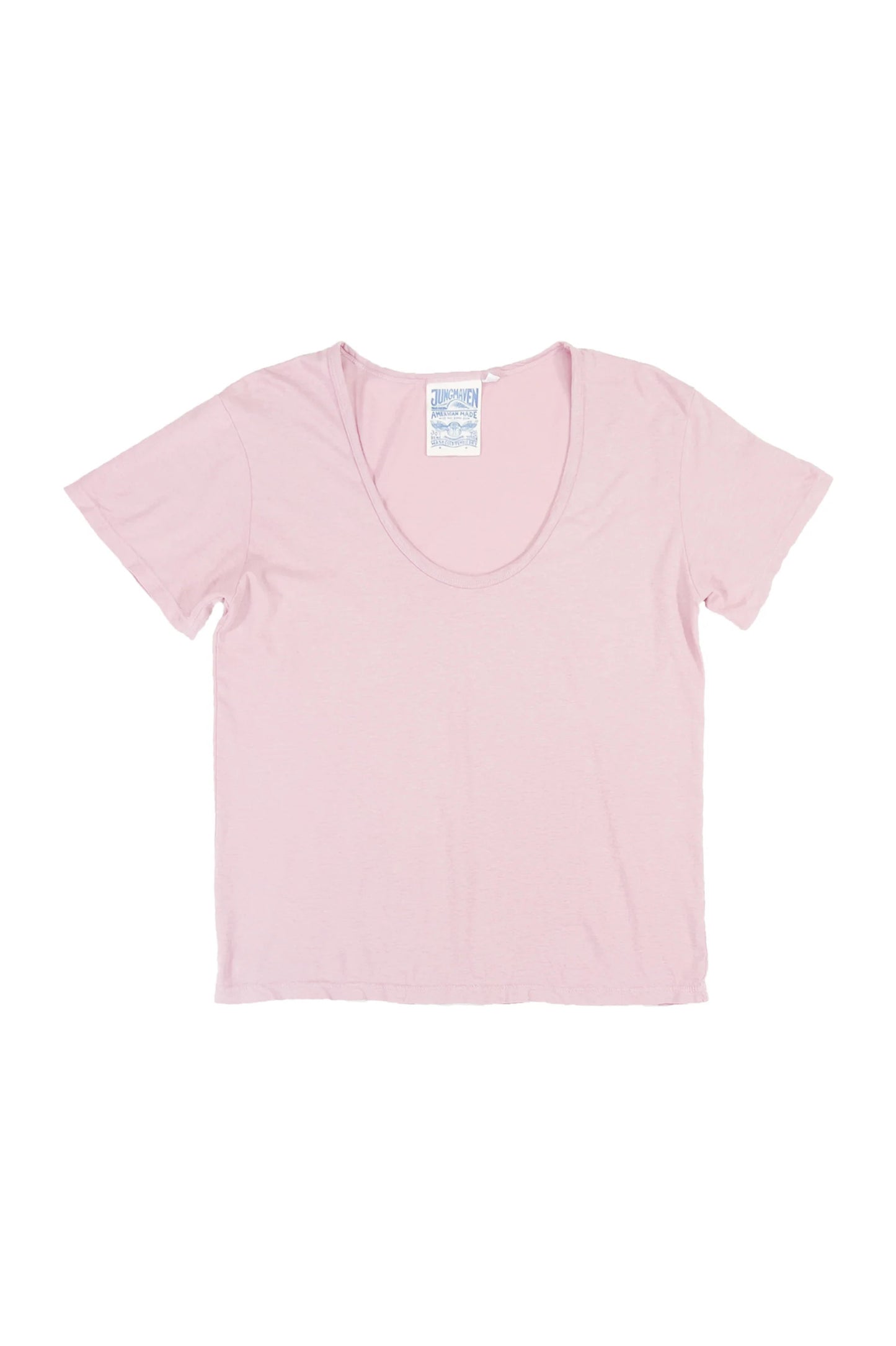JUNGMAVEN - Sustainable Hemp Clothing - Made in USA - Women's Zuma Scoop Neck Tee - Organic Cotton Hemp Jersey - Rose Quartz - Summer T-Shirts
