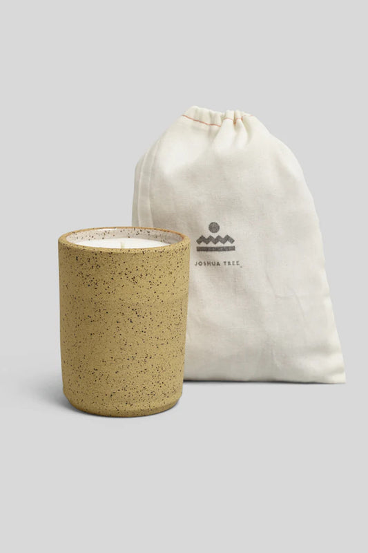 NORDEN GOODS Made in California Handthrown Ceramic Coconut and Apricot Wax Sustainable Organic Candle Hinoki and Eucalyptus Joshua Tree Scent