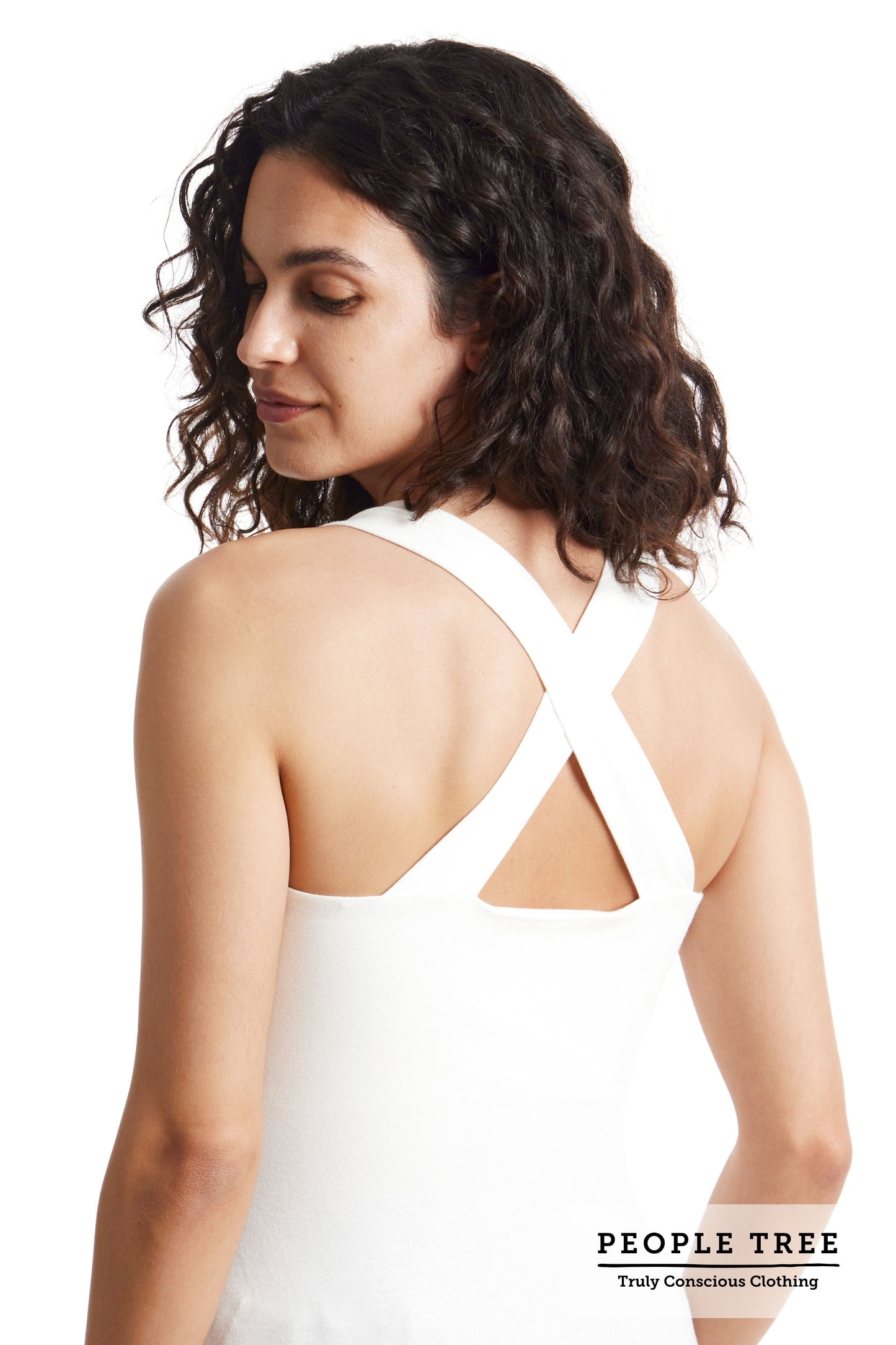 Kenzie Crossback Top | White Eco-Jersey