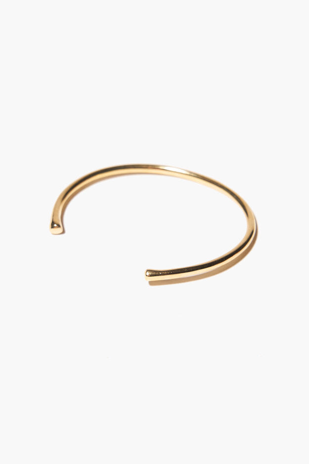 ODETTE NY Women's Sustainable Made in USA Jewelry Sleek Recycled Brass Bangle Cuff with Open Fit Design